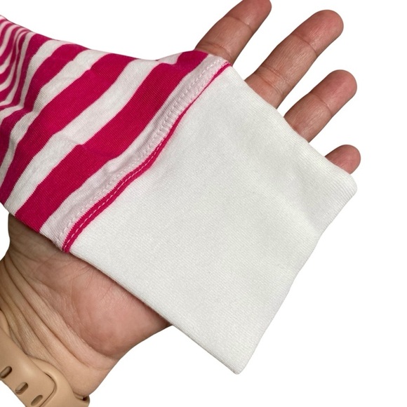 J.Crew Factory Pink White Striped Cotton Long Sleeve Tee Small NWT - Picture 4 of 13